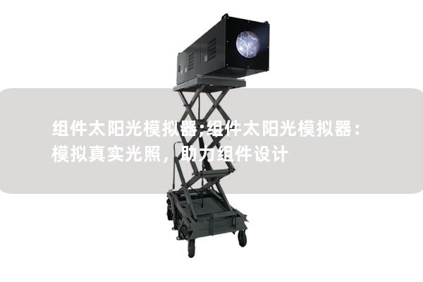 組件太陽光模擬器;組件太陽光模擬器：模擬真實光照，助力組件設(shè)計